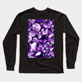 Jewel Pattern - Violet Amethyst, for a bit of luxury in your life! #7 Long Sleeve T-Shirt